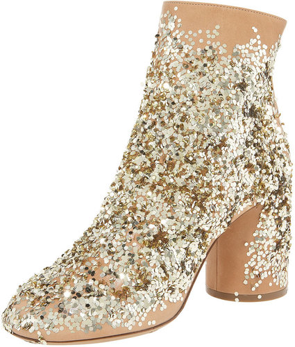 Maison Martin Margiela Sequin-Splashed Leather Bootie