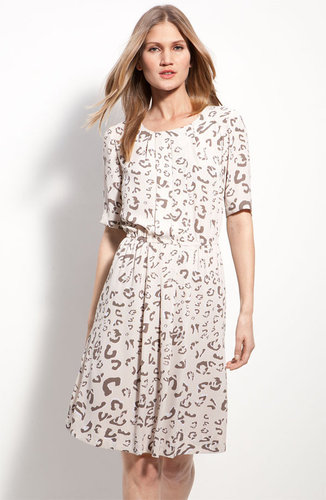 BCBGMAXAZRIA Pleat Front Animal Print Dress