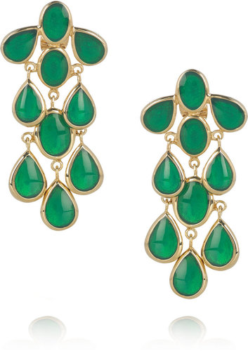 Isharya Mirror Splash 18-karat gold-plated enamel earrings