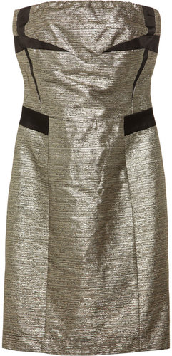 See by Chloé Strapless metallic cotton-blend dress