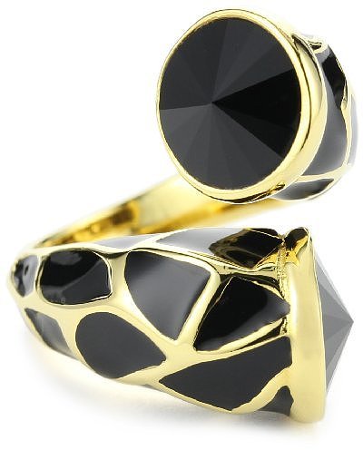 Joanna Laura Constantine Black Adjustable Animal Print Ring
