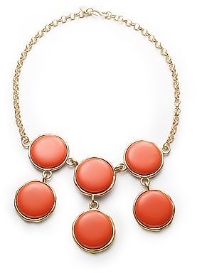 Resin Bib Necklace/Coral
