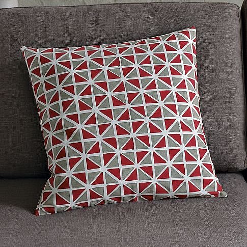 Hand-Blocked Cotton Harlequin Pillow Cover