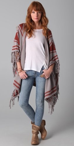 Haute Hippie Fringe Poncho