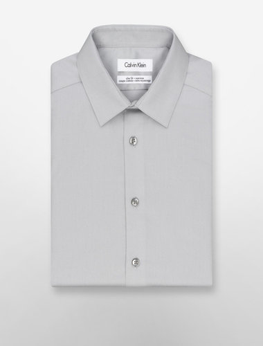 Steel Slim Fit Non-Iron Solid Poplin Dress Shirt