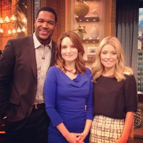 Tina Fey stopped by Live With Kelly and Michael.
Source: Twitter user michaelstrahan
Tina Fey stopped by Live With Kelly and Michael.
Source: Twitter user michaelstrahan