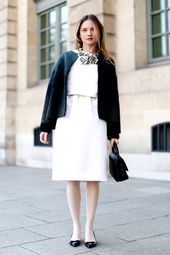 Sleek separates gave this ladylike look a minimalist touch.
Sleek separates gave this ladylike look a minimalist touch.