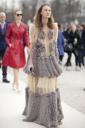 This attendee brought the most dramatic, romantic kind of showpiece to Fashion Week.
This attendee brought the most dramatic, romantic kind of showpiece to Fashion Week.
