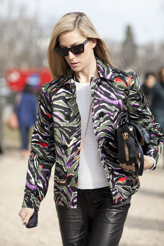 Joanna Hillman outfitted a basic knit with a bold little jacket.
Joanna Hillman outfitted a basic knit with a bold little jacket.