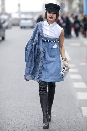 We could have predicted that style setter Miroslava Duma would be the one to take Chanel's little denim dress from the Spring '13 runway to the street.
We could have predicted that style setter Miroslava Duma would be the one to take Chanel's little denim dress from the Spring '13 runway to the street.