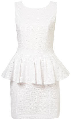 **Broderie Anglaise Peplum Dress by Rare