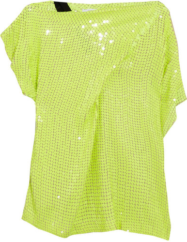 Diane von Furstenberg Mara asymmetric sequined silk top