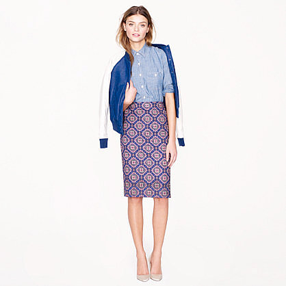 No. 2 pencil skirt in medallion paisley