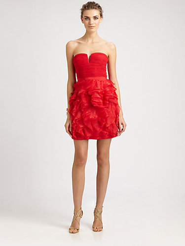 BCBGMAXAZRIA Strapless Ruffle Dress
