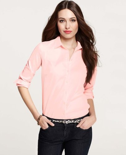 Petite Perfect Long Sleeve Button Down Shirt
