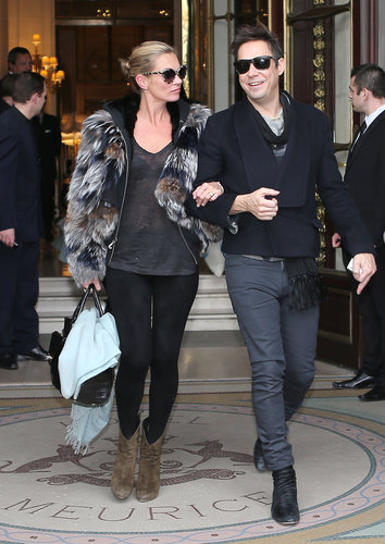 Kate Moss and Jamie Hince left their Paris hotel arm in arm after wrapping up Fall fashion week in March 2013.
Kate Moss and Jamie Hince left their Paris hotel arm in arm after wrapping up Fall fashion week in March 2013.