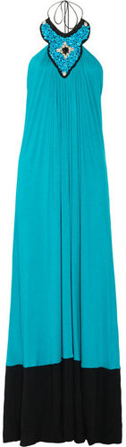 T-Bags Embellished stretch-jersey maxi dress