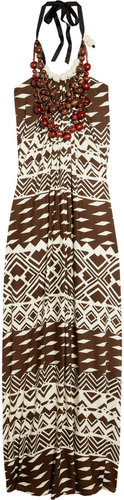 T-Bags Printed fine-twill maxi dress
