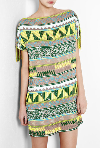 Antik Batik Jacara Aztec Beaded Mini Dress