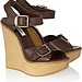 Chloé Leather and wooden wedge sandals
