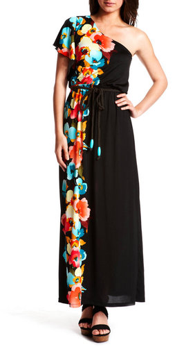 Botanical One-Shoulder Maxi Dress