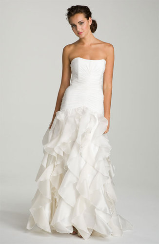 Christian Siriano Ruffle Chiffon Strapless Gown