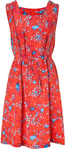 Cacharel Red Printed Silk Dress