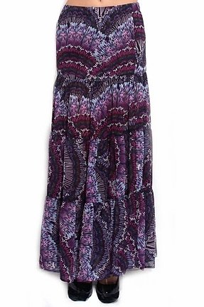 Blu Moon Almost Famous Skirt in Purple Peacock