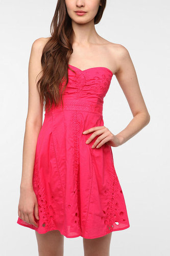 Pins and Needles Cotton Eyelet Strapless Dress