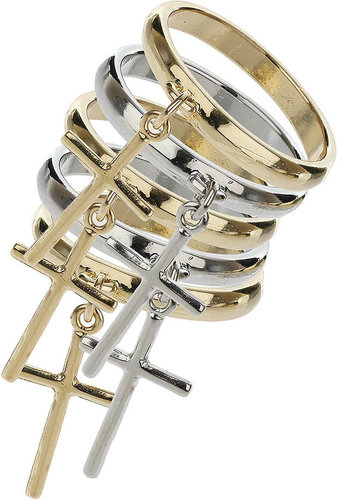 Cross Charm Stack Ring