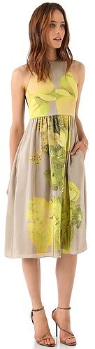 Tibi Jewel Orchid Crossback Midi Dress