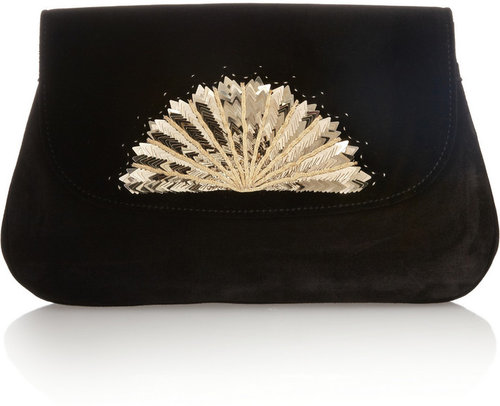 Chloé The Éventail suede clutch