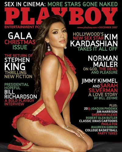 Mom Kris convinced Kim Kardashian to pose for the December 2007 issue, and the photo shoot was documented on their family's reality show.
Mom Kris convinced Kim Kardashian to pose for the December 2007 issue, and the photo shoot was documented on their family's reality show.