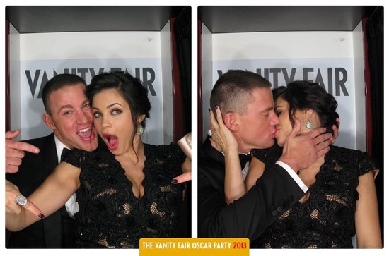 Channing Tatum and Jenna Dewan posed in Vanity Fair's Oscars party photo booth in February.
Channing Tatum and Jenna Dewan posed in Vanity Fair's Oscars party photo booth in February.