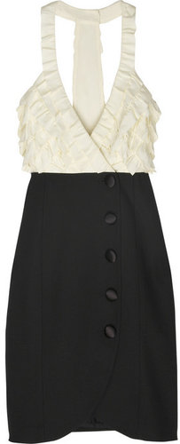 Tibi Tuxedo silk and wool dress