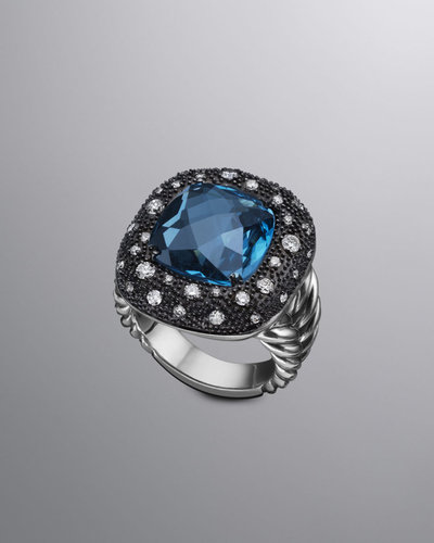 David Yurman Moonlight Ice Ring, Blue Topaz