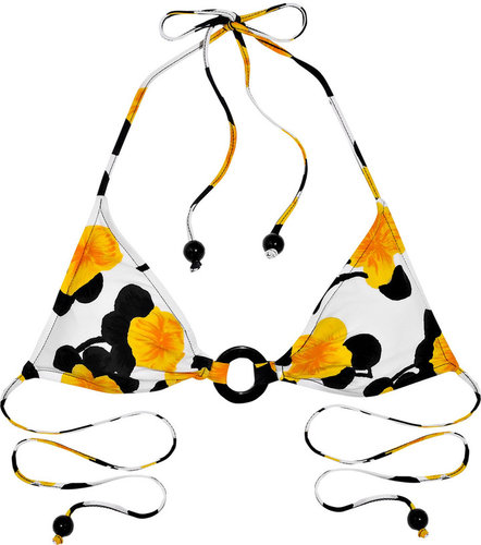 Milly Cetara floral-print triangle bikini top