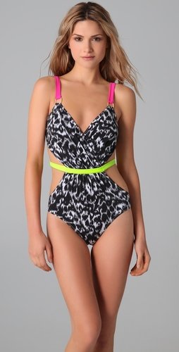 Matthew Williamson Escape Leopard Cutout One Piece