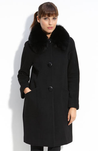 Trina Turk Coat with Detachable Fox Fur Collar