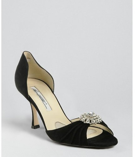 Brian Atwood black suede 'Vita' d'orsay pumps