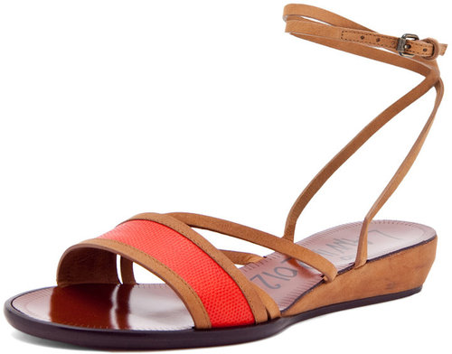 Lanvin Stripe Sandal in Red