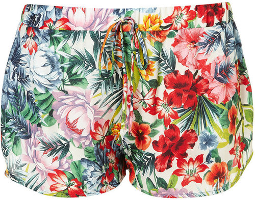Tropical Floral Print Running Shorts