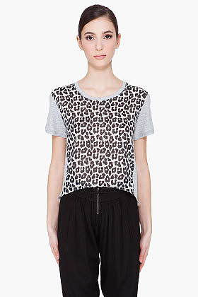 3.1 PHILLIP LIM Leopard Print Cropped T-Shirt