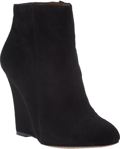 SAM EDELMAN Wilma Wedge Boot Black Suede