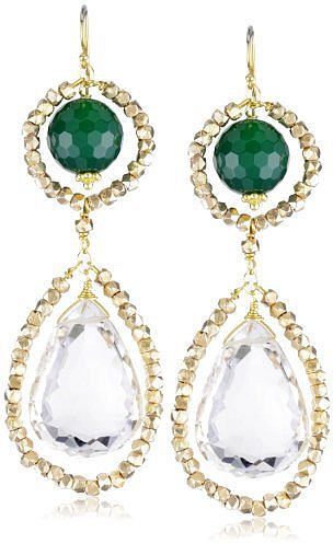 Amanda Rudey "Divas and Heroines" Emerald Jade Lily Earrings
