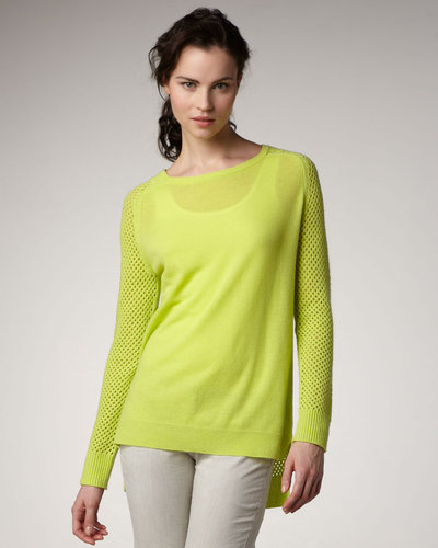 Theory Perforated-Sleeve Sweater