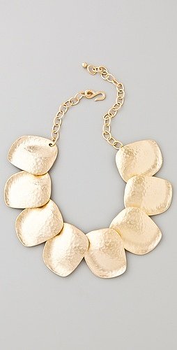 Kenneth jay lane Hammered Flat Disc Necklace