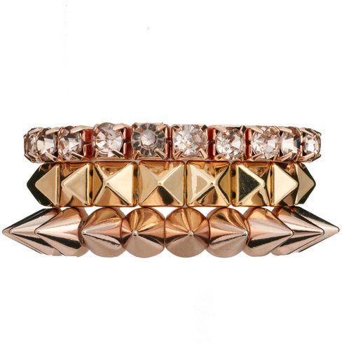 ASOS Pyramid Spike & Stone Bracelet Pack