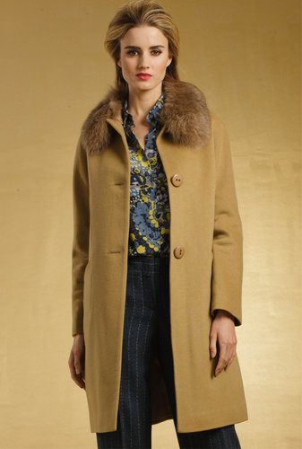 Trina Turk Kathleen Fur Collar Coat