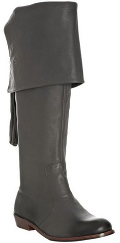 Mea Shadow grey leather cuffed 'Noa' tall riding boots